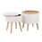 LumiSource Tray Storage Ottoman Set, Natural/Textured Cream