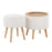 LumiSource Tray Storage Ottoman Set, Natural/Textured Cream