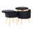 LumiSource Tray Storage Ottoman Set, Natural/Black Velvet