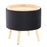 LumiSource Tray Storage Ottoman Set, Natural/Black Velvet