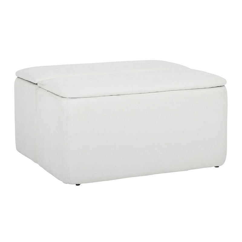 LumiSource Stout Ottoman in Cream Fabric - OT-STOUTCR