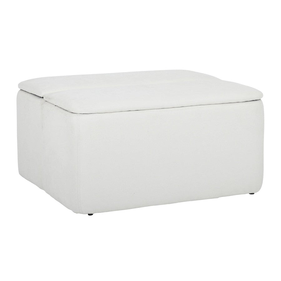 LumiSource Stout Ottoman in Cream Fabric - OT-STOUTCR