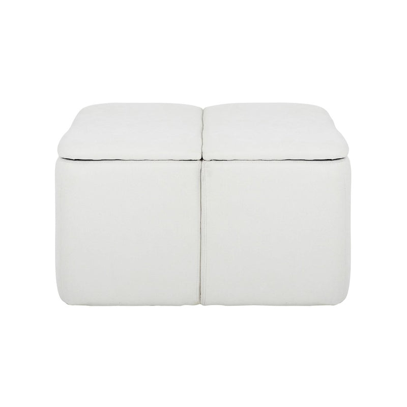 LumiSource Stout Ottoman in Cream Fabric