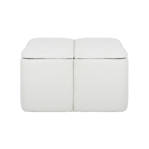 LumiSource Stout Ottoman in Cream Fabric