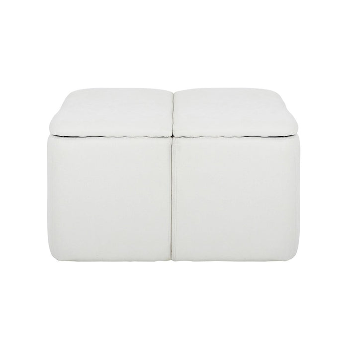 LumiSource Stout Ottoman in Cream Fabric