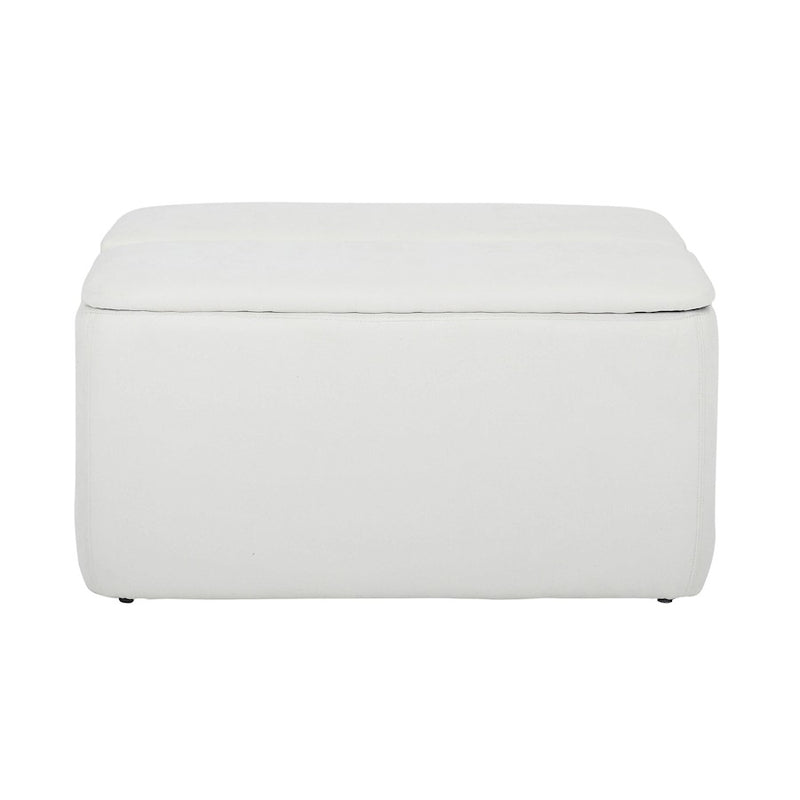 LumiSource Stout Ottoman in Cream Fabric