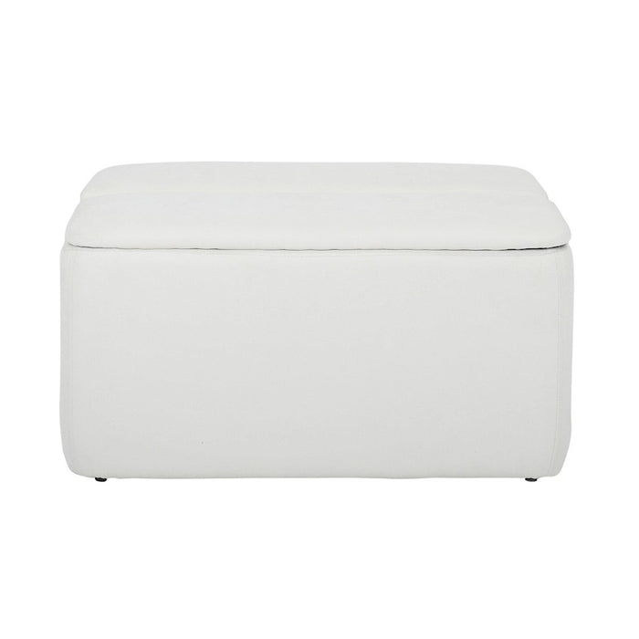 LumiSource Stout Ottoman in Cream Fabric