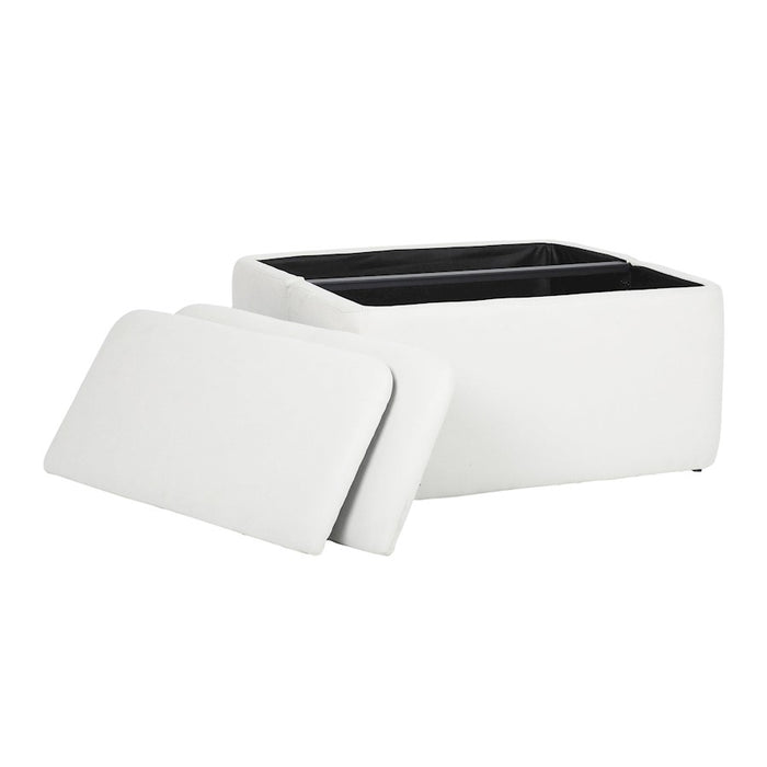 LumiSource Stout Ottoman in Cream Fabric