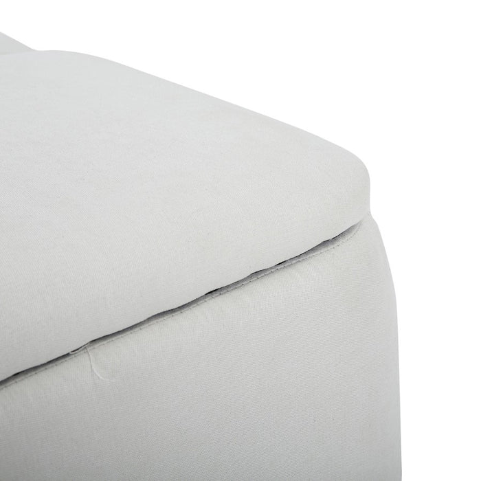 LumiSource Stout Ottoman in Cream Fabric