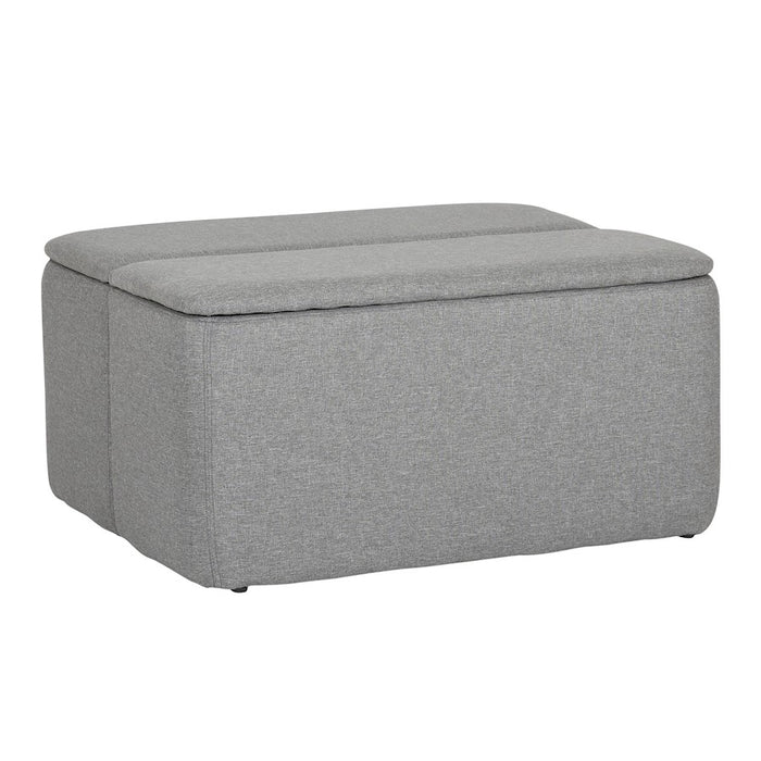LumiSource Stout Ottoman in Grey Fabric - OT-STOUTGY