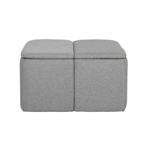 LumiSource Stout Ottoman in Grey Fabric