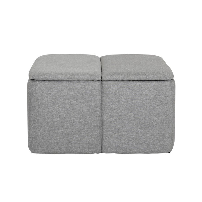LumiSource Stout Ottoman in Grey Fabric
