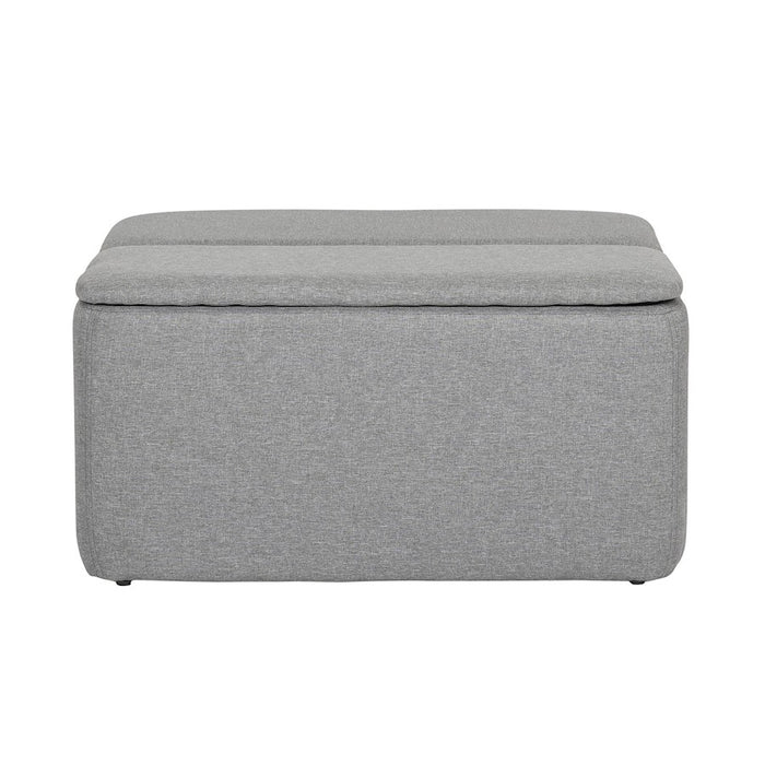 LumiSource Stout Ottoman in Grey Fabric