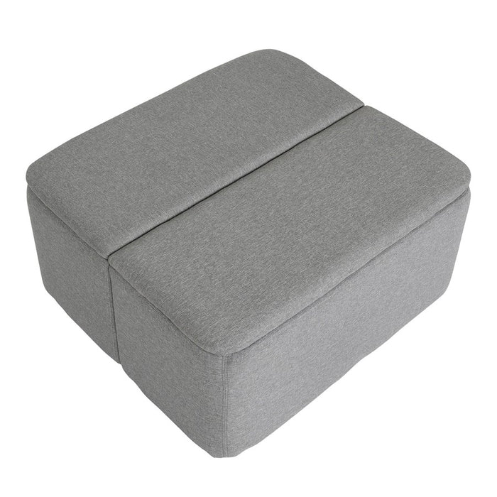 LumiSource Stout Ottoman in Grey Fabric