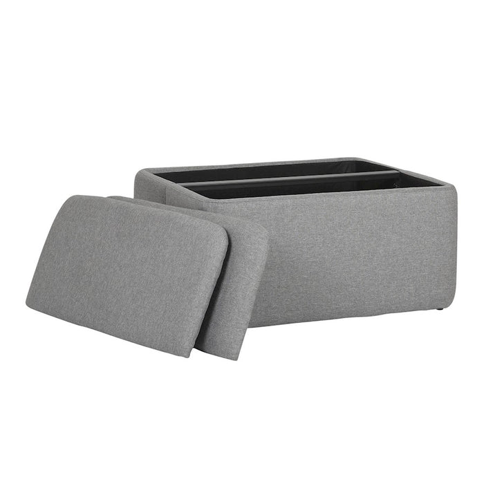 LumiSource Stout Ottoman in Grey Fabric