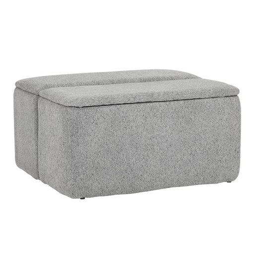 LumiSource Stout Ottoman in Grey Noise Fabric - OT-STOUTNGY