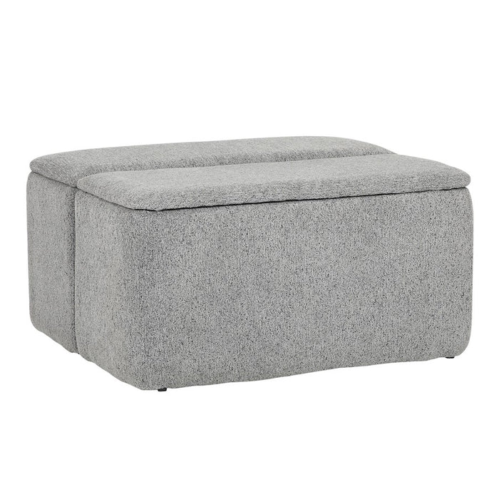 LumiSource Stout Ottoman in Grey Noise Fabric - OT-STOUTNGY