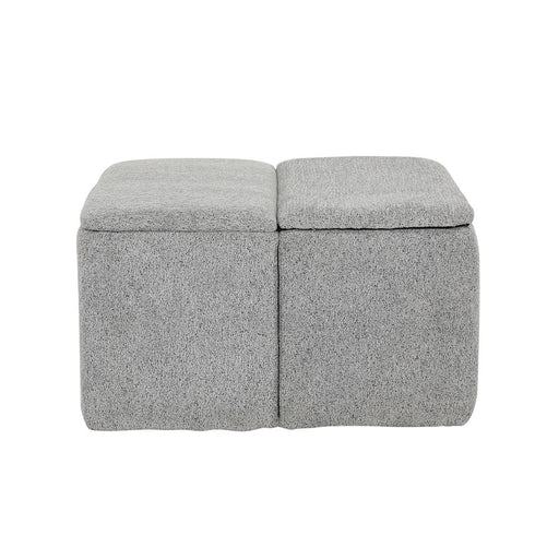 LumiSource Stout Ottoman in Grey Noise Fabric