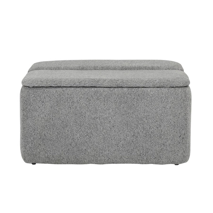 LumiSource Stout Ottoman in Grey Noise Fabric