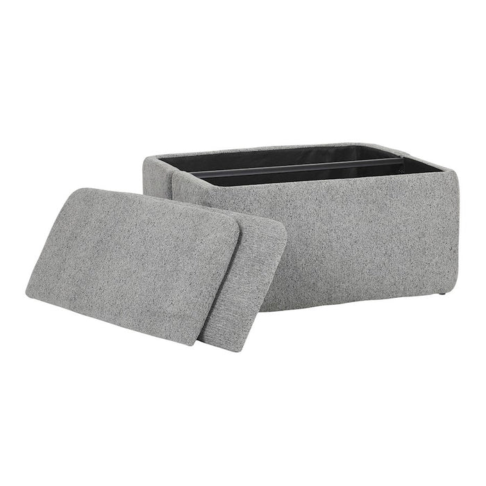 LumiSource Stout Ottoman in Grey Noise Fabric
