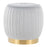 LumiSource Tania Ottoman in Gold Steel/Silver Velvet - OT-TANIAAUVSV