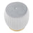 LumiSource Tania Ottoman in Gold Steel/Silver Velvet
