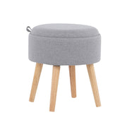 LumiSource Tray Stool in Natural Wood/Grey Fabric - OT-TRAYNAGY