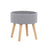LumiSource Tray Stool in Natural Wood/Grey Fabric