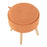 LumiSource Tray Stool in Natural Wood/Orange Fabric