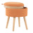 LumiSource Tray Stool in Natural Wood/Orange Fabric