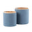 LumiSource Tray Nesting Ottoman Set, Blue Fabric/Natural Wood