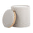 LumiSource Tray Nesting Ottoman Set, Cream Fabric/Natural Wood