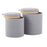 LumiSource Tray Nesting Ottoman Set, Grey Fabric/Natural Wood