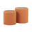 LumiSource Tray Nesting Ottoman Set, Orange Fabric/Natural Wood