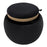 LumiSource Tray Pouf in Black Velvet/Natural Wood