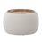 LumiSource Tray Pouf in Cream Velvet/Natural Wood