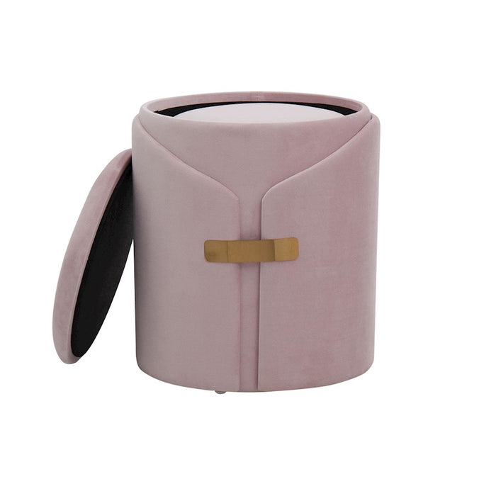 LumiSource Dahlia Ottoman Set, Gold Metal/Blush Pink Velvet
