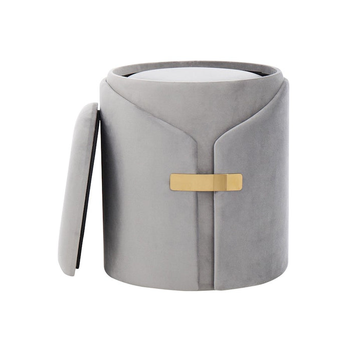 LumiSource Dahlia Ottoman Set, Gold Metal/Silver Velvet