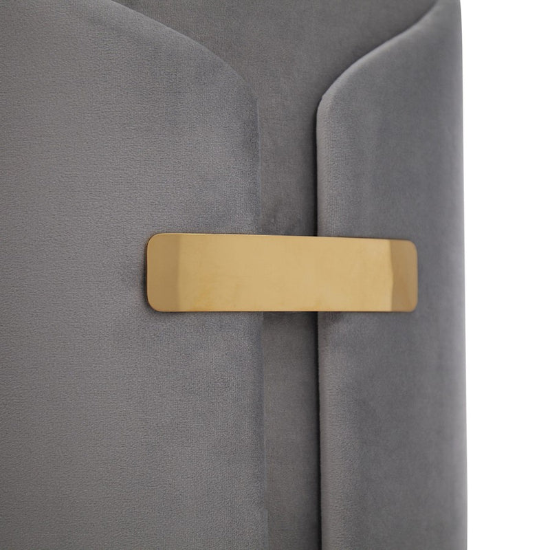 LumiSource Dahlia Ottoman Set, Gold Metal/Silver Velvet