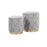 LumiSource Marche Nesting Ottoman Set, Gold/Silver Velvet - OT2-MARCHEAUVSV