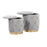LumiSource Marche Nesting Ottoman Set, Gold/Silver Velvet