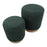 LumiSource Marla Nesting Ottoman Set, Natural Wood/Green Fabric