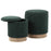 LumiSource Marla Nesting Ottoman Set, Natural Wood/Green Fabric