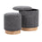LumiSource Marla Nesting Ottoman Set, Natural Wood/Black