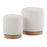 LumiSource Marla Nesting 9" Ottoman Set, Natural Wood/Cream - OT2-MARLATERRYNACR