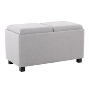 LumiSource Marlo 3 Piece Nesting Tray Ottoman Set, Black/Grey - OT3-MARLODLXBKGY