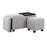 LumiSource Marlo 3 Piece Nesting Tray Ottoman Set, Black/Grey