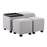 LumiSource Marlo 3 Piece Nesting Tray Ottoman Set, Black/Grey