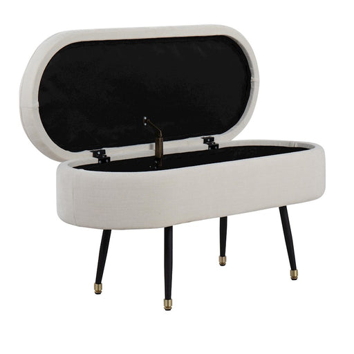 LumiSource Harvey Storage Bench, Black/Cream/Gold