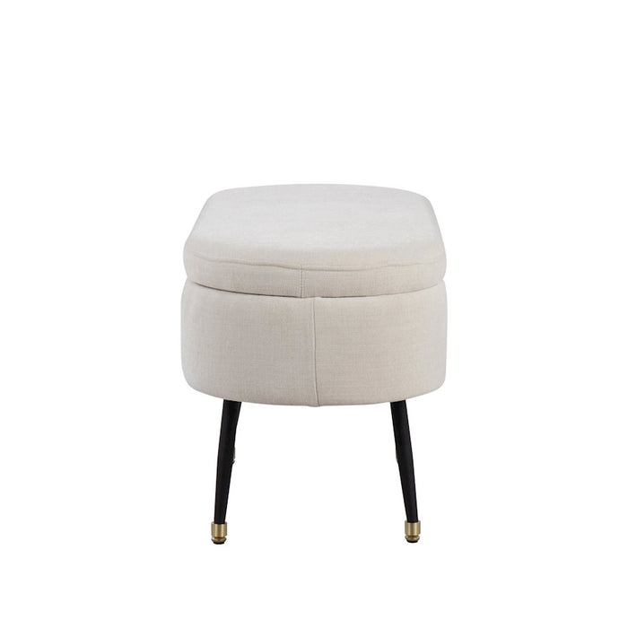 LumiSource Harvey Storage Bench, Black/Cream/Gold
